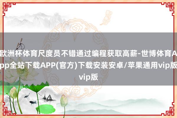 欧洲杯体育尺度员不错通过编程获取高薪-世博体育App全站下载APP(官方)下载安装安卓/苹果通用vip版