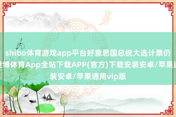 shibo体育游戏app平台好意思国总统大选计票仍在进行-世博体育App全站下载APP(官方)下载安装安卓/苹果通用vip版